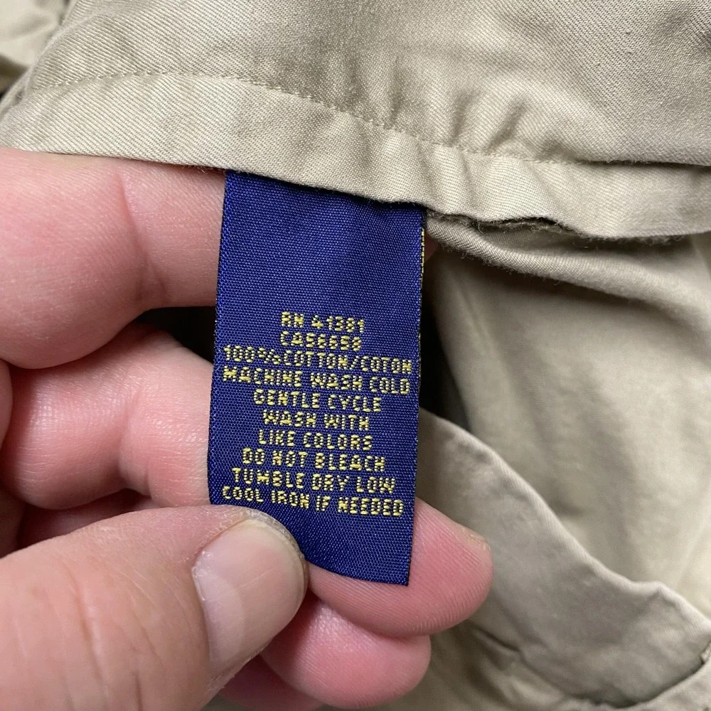 Polo Ralph Lauren Shorts Mens 50 Khaki Classic Fit Chino Big & Tall‎ Flat Front
